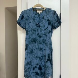 Cloth and Stone Blue Tie-Dye Dress